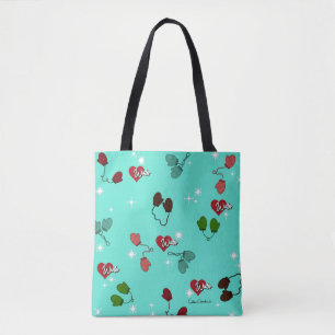 Tote Bag Winter Love Mittens et Snowflake Motif