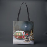 Tote Bag Winter Schnauzer Caravan Christmas Adventure<br><div class="desc">Laissez-vous tenter par la magie d'une nuit d'hiver enneigée alors qu'une caravane glisse gracieusement à travers le paysage illuminé par la lune. La beauté sereine de la neige scintillante et l'éclat enchanteur de la lune créent une scène captivante, promettant une aventure de Noël inoubliable remplie de chaleur, de joie et...</div>