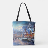 Tote Bag Winter Village Illustration (Dos)