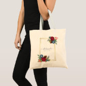 Tote Bag Winter Wedding Burgundy Teal Blue Modern (Devant (produit))