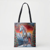 Tote Bag Winter Wonderland Unicorn : Noël festif Fourre-tou (Devant)