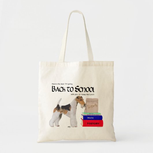 Tote Bag Wire Fox Terrier Retour à l'école (Devant)