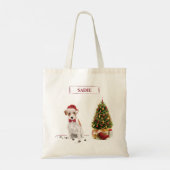 Tote Bag Wire Haired Jack Russell Funny Christmas Chien (Dos)