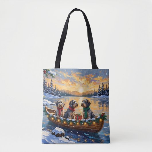 Tote Bag Wirehaired Pointing Griffon Christmas Boat Holiday (Devant)