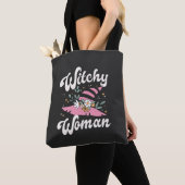 Tote Bag Witchy Woman Funny Pink Witch Halloween (De près)