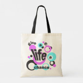 Tote bag with a bubbly design. (Dos)