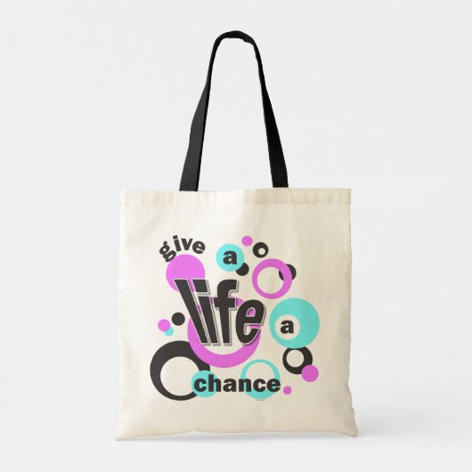 Tote bag with a bubbly design. (Dos)