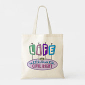 Tote bag with a retro design. (Dos)