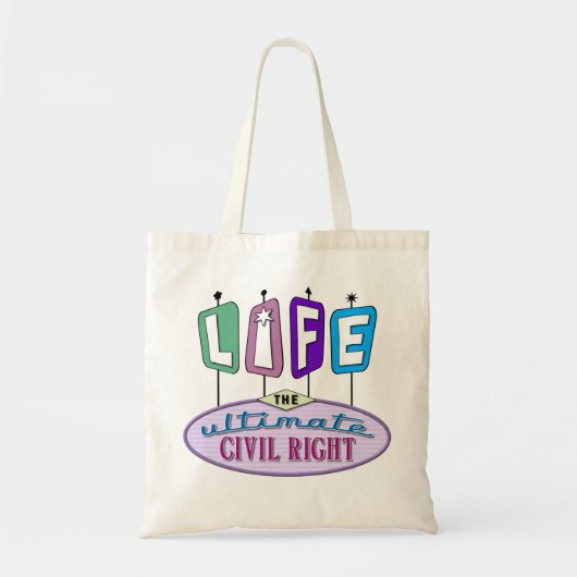 Tote bag with a retro design. (Devant)