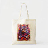 Tote Bag with Cat Illustration (Voorkant)
