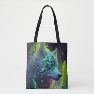 Tote Bag Wolf Animal Portrait Peinture Faune En Plein Air