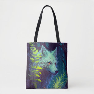 Tote Bag Wolf Animal Portrait Peinture Faune En Plein Air