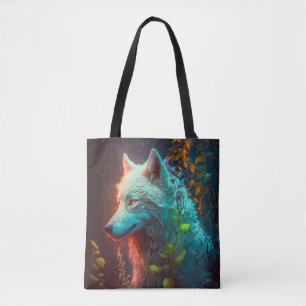 Tote Bag Wolf Animal Portrait Peinture Faune En Plein Air