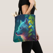 Tote Bag Wolf Animal Portrait Peinture Faune En Plein Air (De près)