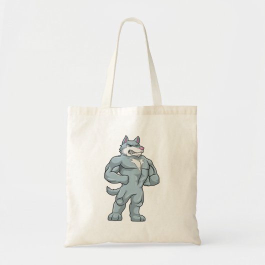 Tote Bag Wolf comme Bodybuilder extrême (Devant)