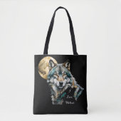 Tote Bag Wolf et Gold Moon (Devant)