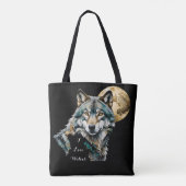 Tote Bag Wolf et Gold Moon (Dos)