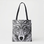 Tote Bag Wolf Face Fourre-tout (Devant)