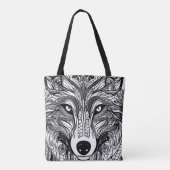 Tote Bag Wolf Face Fourre-tout (Dos)