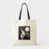 Tote Bag Wolf Howling à Moon (Devant)