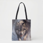 Tote Bag Wolf in winter (Devant)
