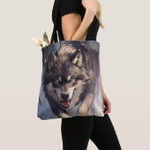Tote Bag Wolf in winter (De près)