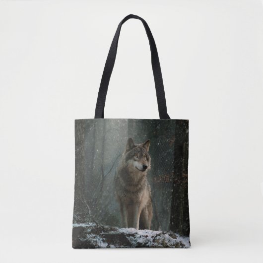Tote Bag Wolf in Winter (Devant)