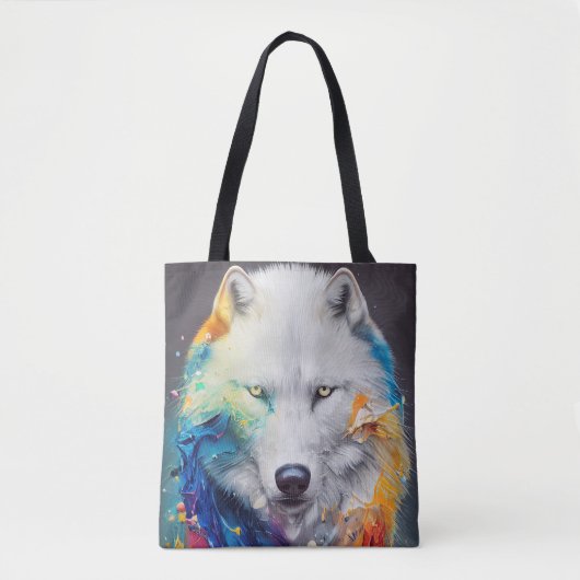 Tote Bag Wolf Loup Blanc Animal Discovery Aventure Nature (Devant)
