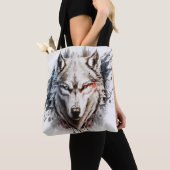 Tote Bag Wolf Portrait Animal Peinture Faune En Plein Air (De près)