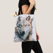 Tote Bag Wolf Portrait Animal Peinture Faune En Plein Air (De près)