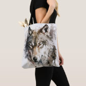 Tote Bag Wolf Portrait Animal Peinture Forêt faunique (De près)