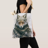 Tote Bag Wolf Portrait Animal Peinture Forêt faunique (De près)
