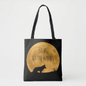 Tote Bag Wolf Silhouetted in Bright Moon (Devant)