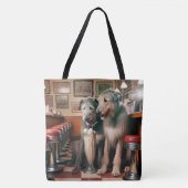 Tote Bag Wolfhounds irlandais dans un dîner rétro (Devant)