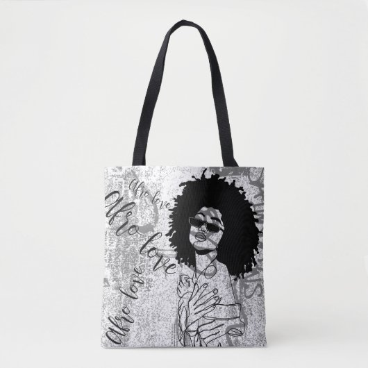 Tote Bag Woman Afro aime le graffiti (Devant)