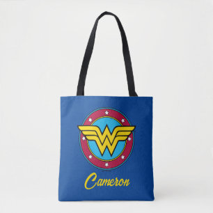 Tote Bag Wonder Woman   Logo Cercle & Etoiles