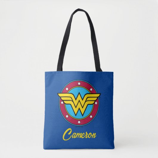 Tote Bag Wonder Woman | Logo Cercle & Etoiles (Devant)