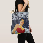 Tote Bag Wonder Woman Retro City Sunburst (De près)