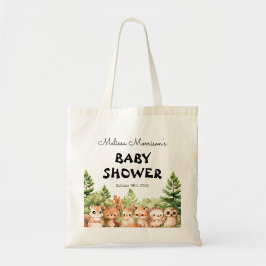 Tote Bag Woodland bébé garçon douche cadeau cadeau (Devant)