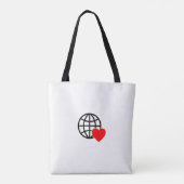 Tote Bag World Love Globe Icon | Heart Earth Summer Design (Dos)