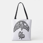 Tote Bag World’s Greatest Mom Elegant Cursive Design (Dos)