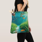 Tote Bag World Sea grass Day (De près)