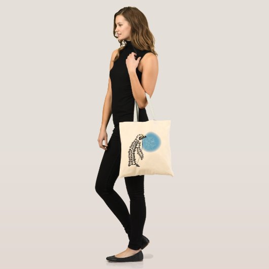 Tote Bag World Word Penguin Fourre-tout (Devant (modèle))