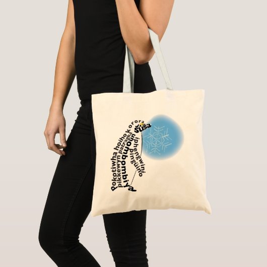 Tote Bag World Word Penguin Fourre-tout (Devant (produit))