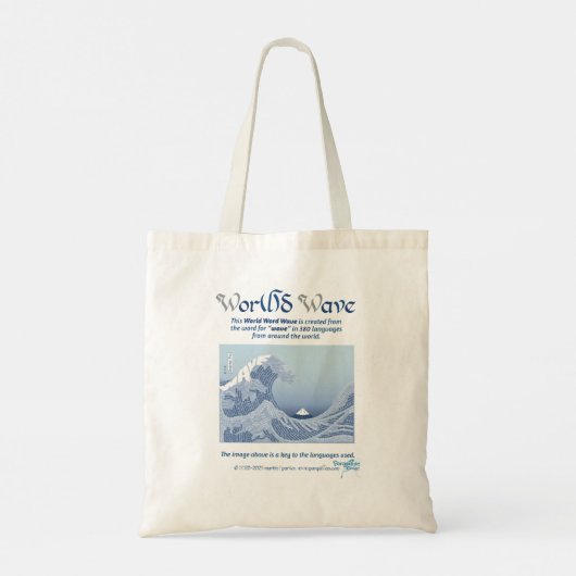 Tote Bag World Word Wave Fourre-tout (Dos)