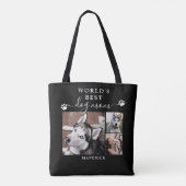 Tote Bag Worlds Best Chien Maman Empreintes de pattes Scrip (Dos)