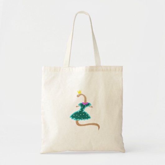 Tote Bag Worm dans une robe verte et une couronne (Devant)