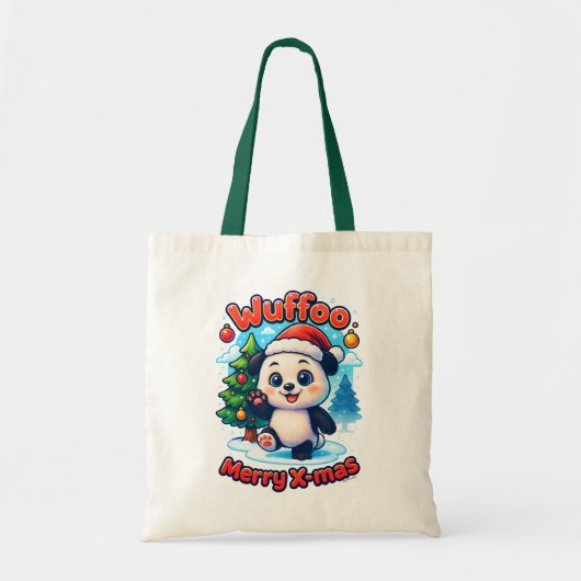 Tote Bag Wuffoo Poppi Merry X-mas Kawaii 3D Holiday (Devant)