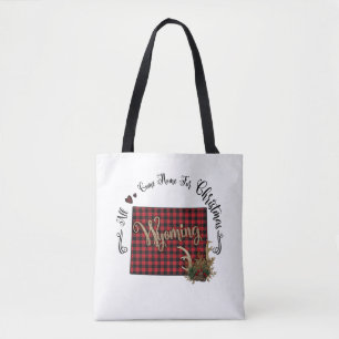 Tote Bag Wyoming Plaid All Come Home Pour Noël