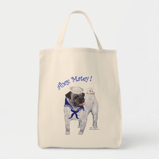Tote Bag Xian de Pug Sailor (Devant)